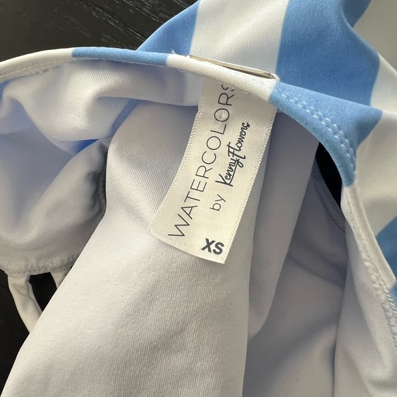 Kenny Flowers Blue Striped One Piece Swimsuit XS - Picture 4 of 4